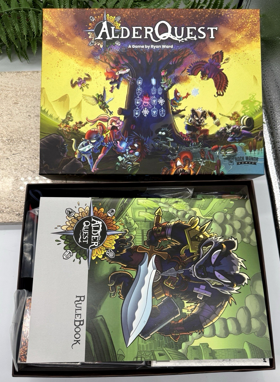Alderquest Kickstarter board game with Arctic Allies expansion 100% Complete