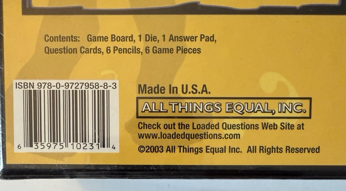 Loaded Questions Board Game Ages Teen to Adult 1 to 5 Players NEW SEALED