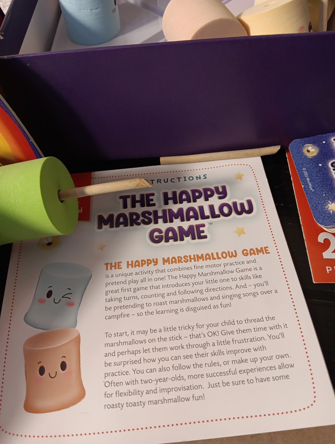 The Happy Marshmallow Game Peaceable Kingdom BROKEN STICK FOR PARTS COMPLETE