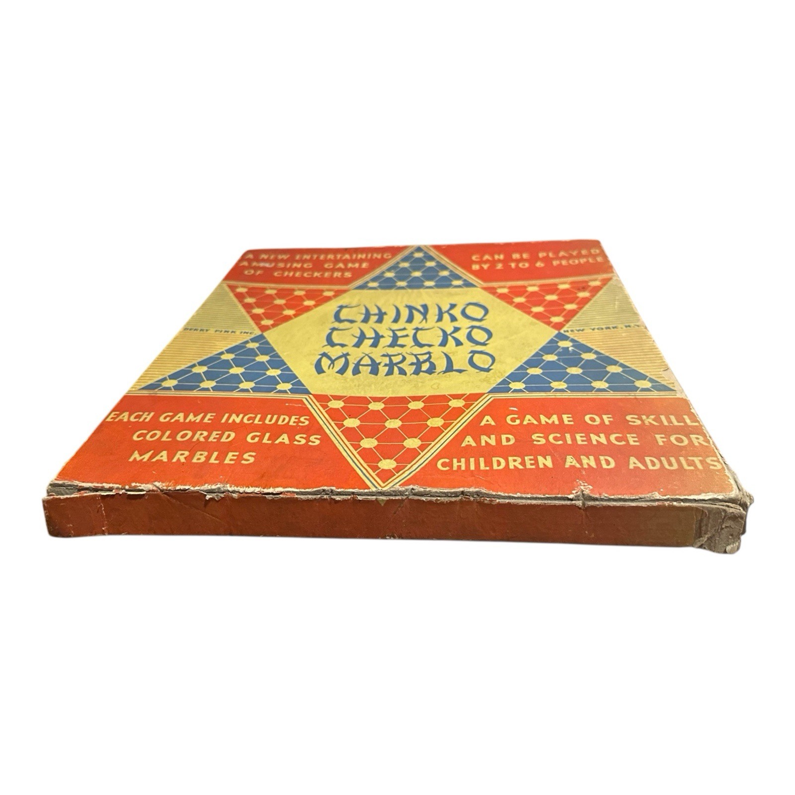 Chinko Checko Marblo Vintage Board Game Berry Pink Complete w/ Glass Marbles VTG
