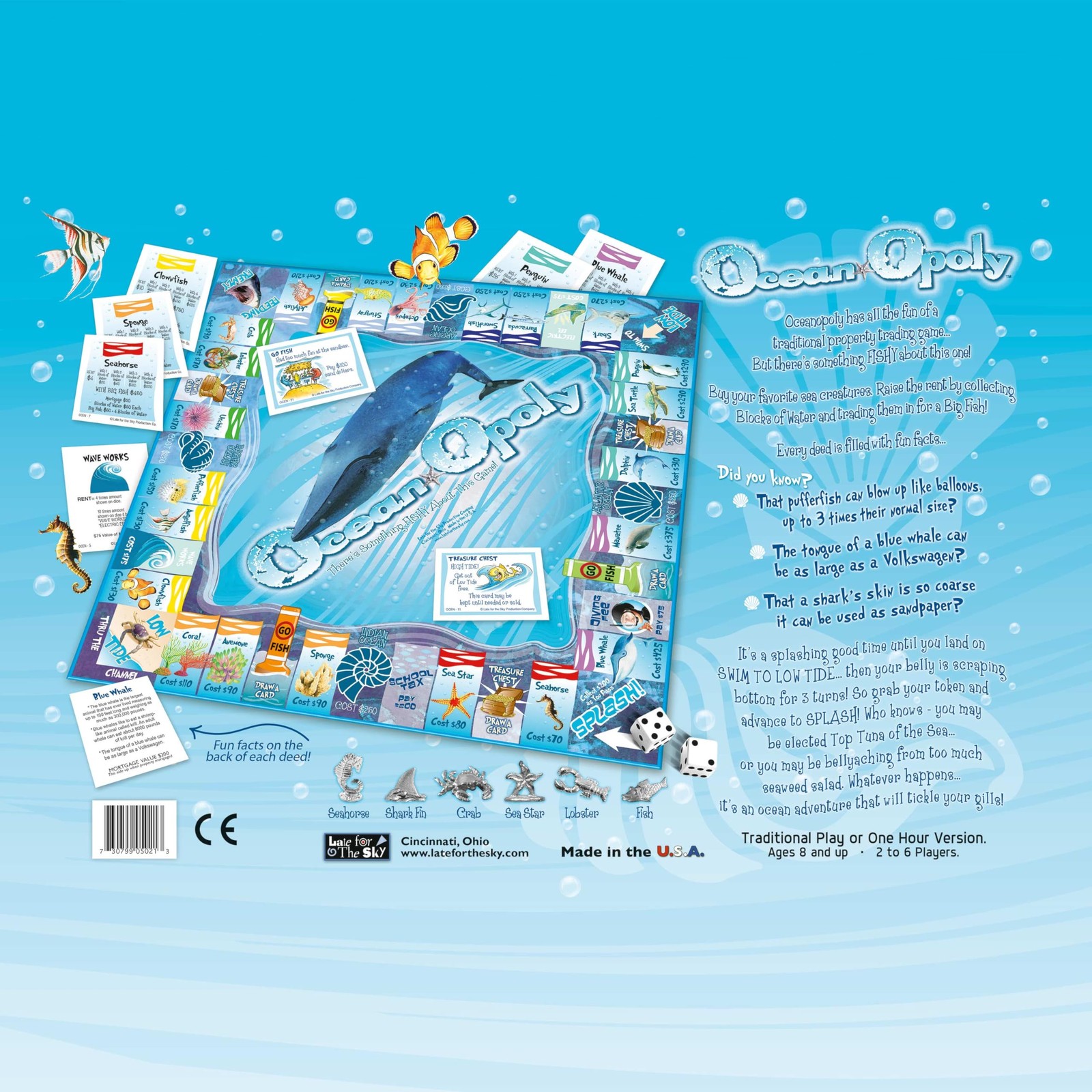 Ocean-Opoly Board Game – Family Strategy and Educational Life Adventure, Prop…