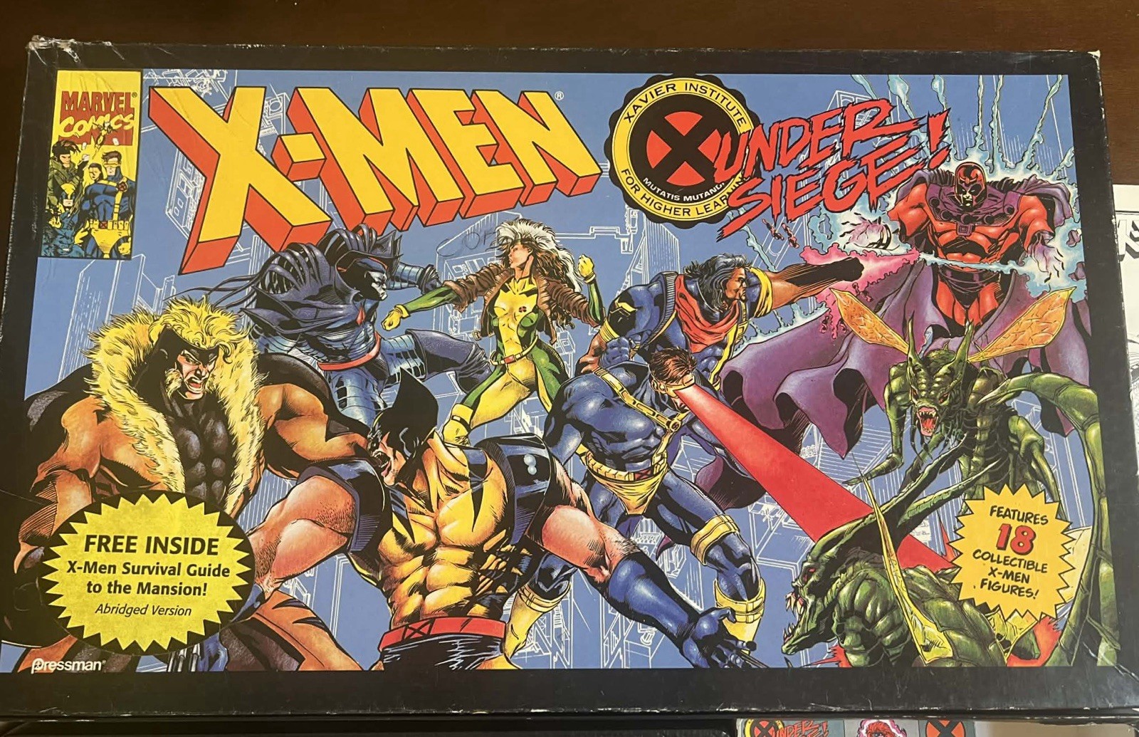 Vintage 1994 X-Men Under Siege Board Game Marvel Comics Pressman 18 Figures