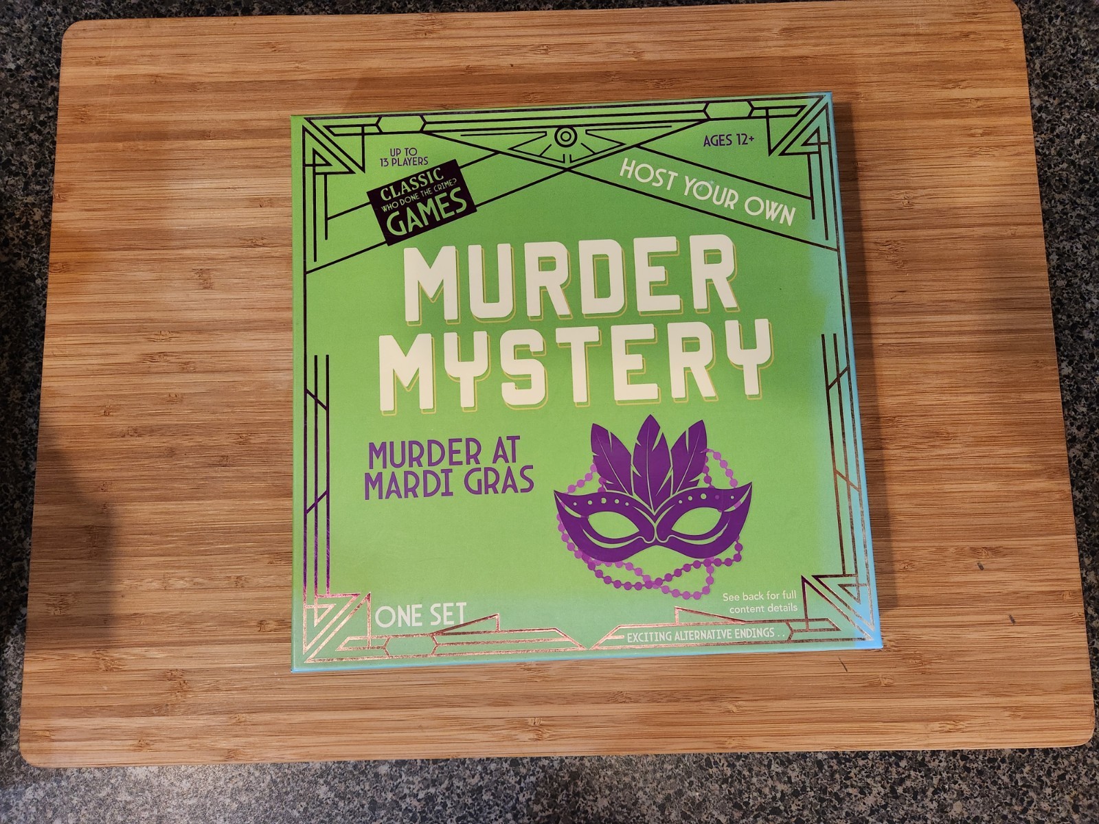 Host Your Own Murder Mystery game, Murder at Mardi Gras theme, up to 13 players