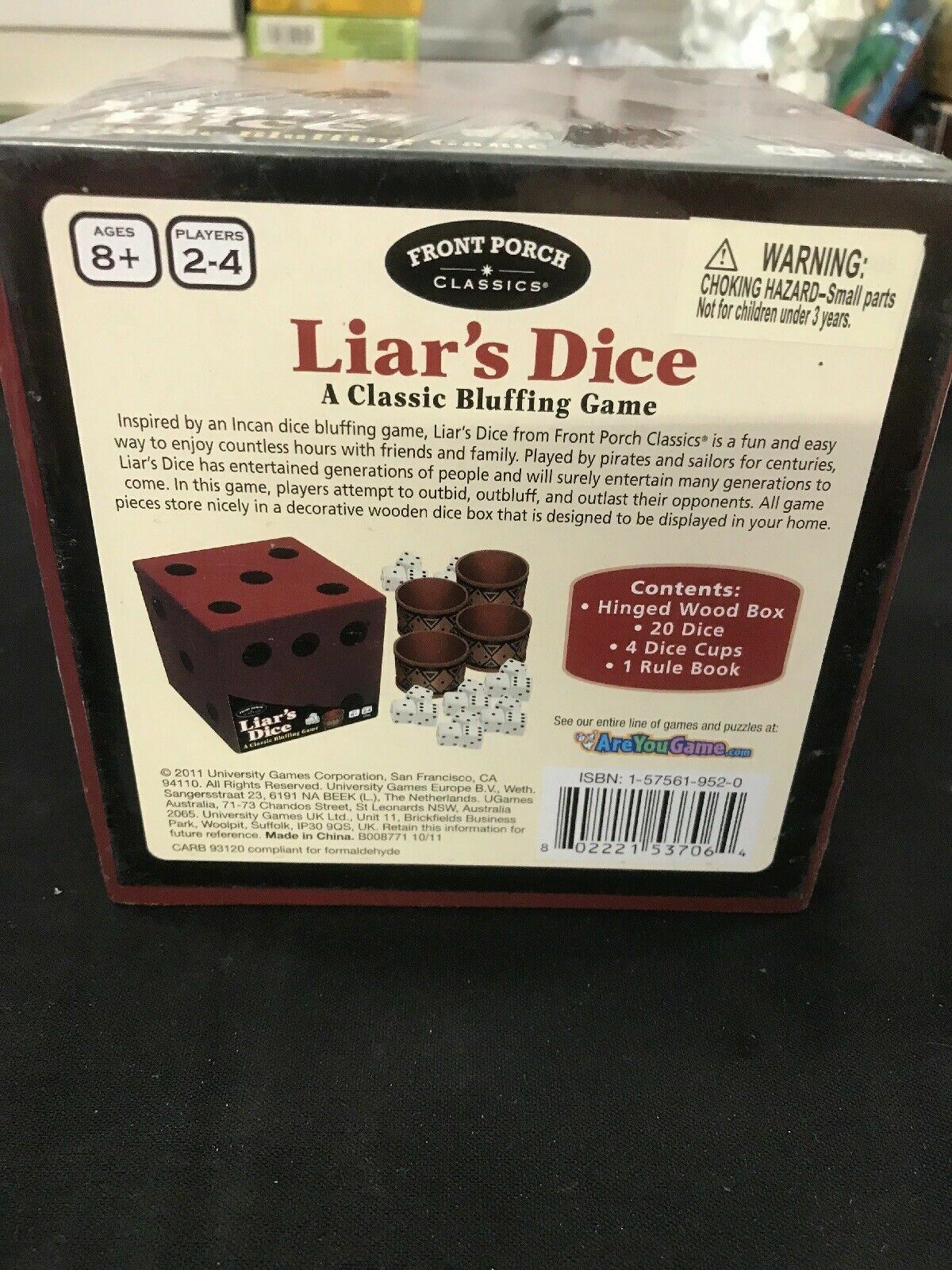 Front Porch Classics LIAR’S DICE A Classic Bluffing Game BRAND NEW H7