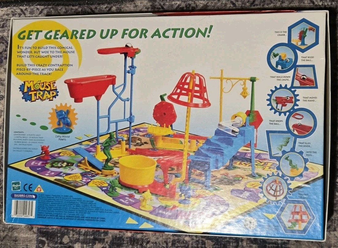 Hasbro Mouse Trap Board Game Milton Bradley 2005 Version EUC Barely Used