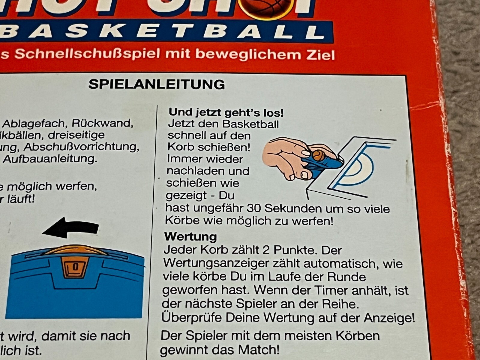 Hot Shot Basketball Travel Games Milton-Bradley 1992 VTG Rare Comes with 1 Ball