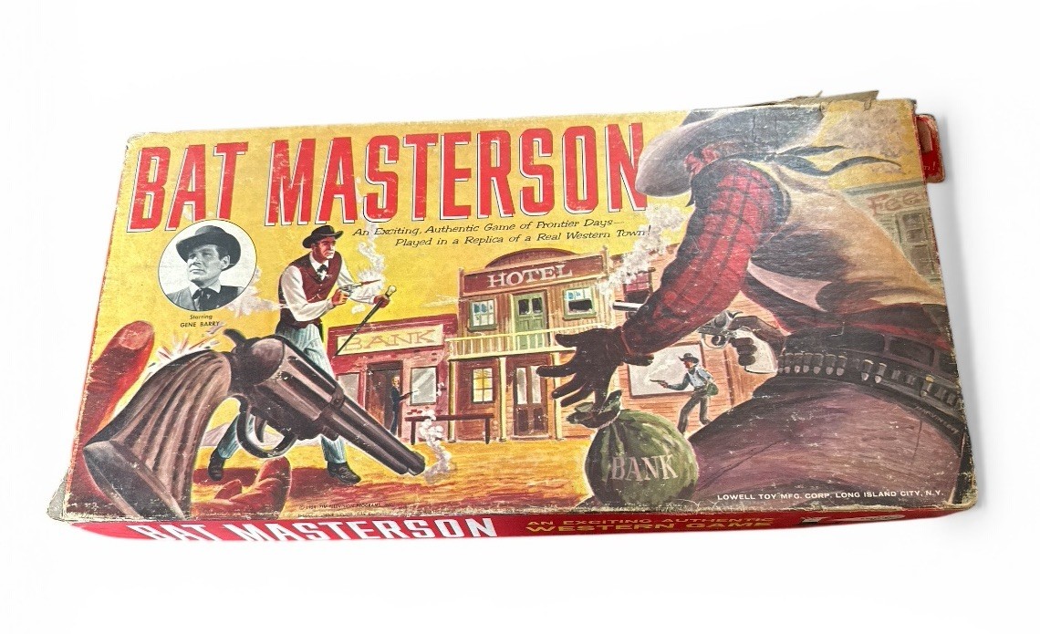 Vintage 1958 Bat Masterson Western Town Board Game Lowell Toy Complete Cowboys