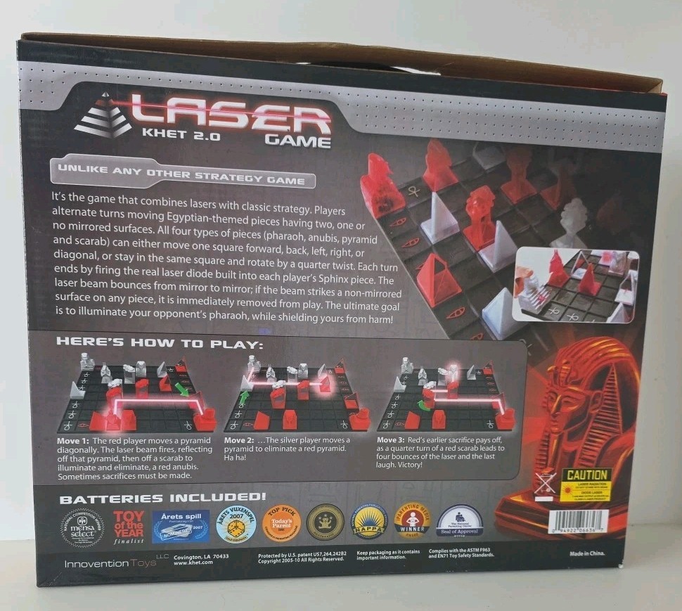 Laser Khet 2.0 Strategy Board Game Mensa Select COMPLETE TESTED