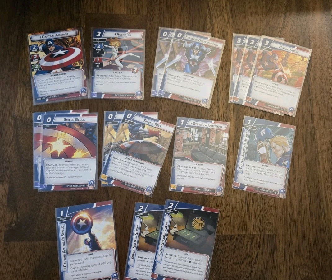 Marvel Champions Captain America Hero Pack Used MISSING ALLIES CARDS