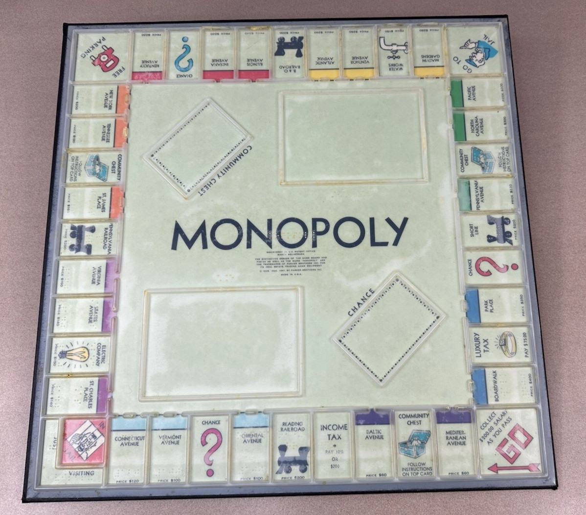 Vintage Braille and Low Vision Monopoly 1986 Regular Components Included READ