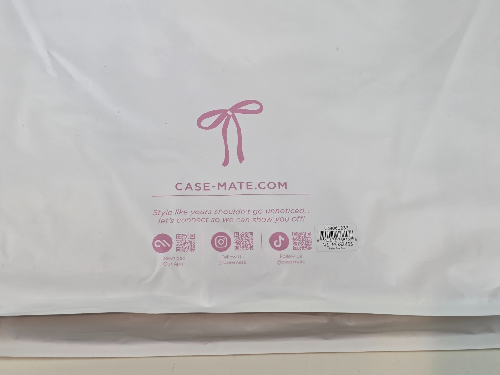 Case-Mate Mahjong Jelly Tote Set Ballet Pink Bow 4-Piece Clear Bag Rack Sleeve