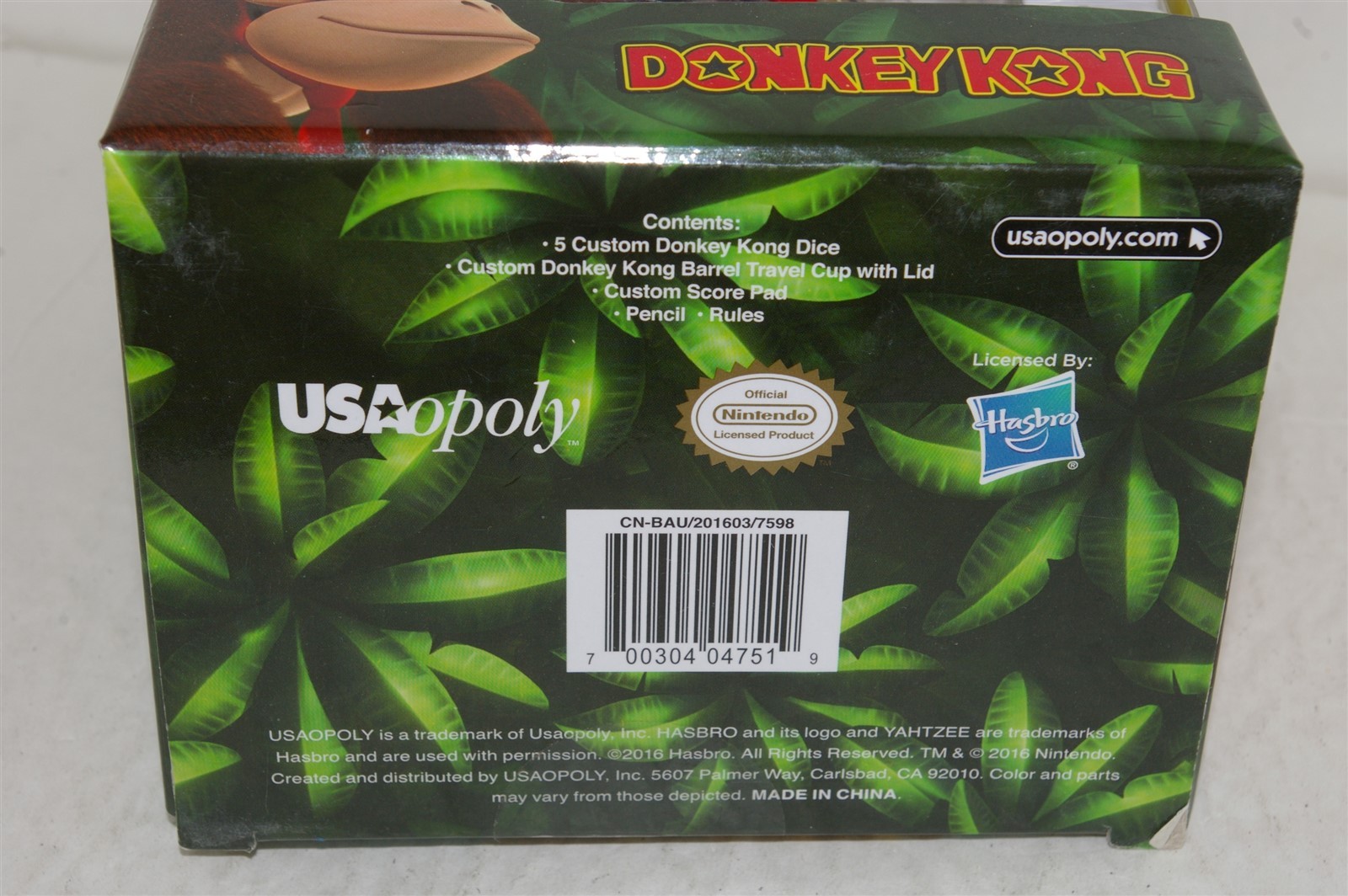 Donkey Kong Yahtzee Nintendo USAopoly Dice Game NEW SEALED!
