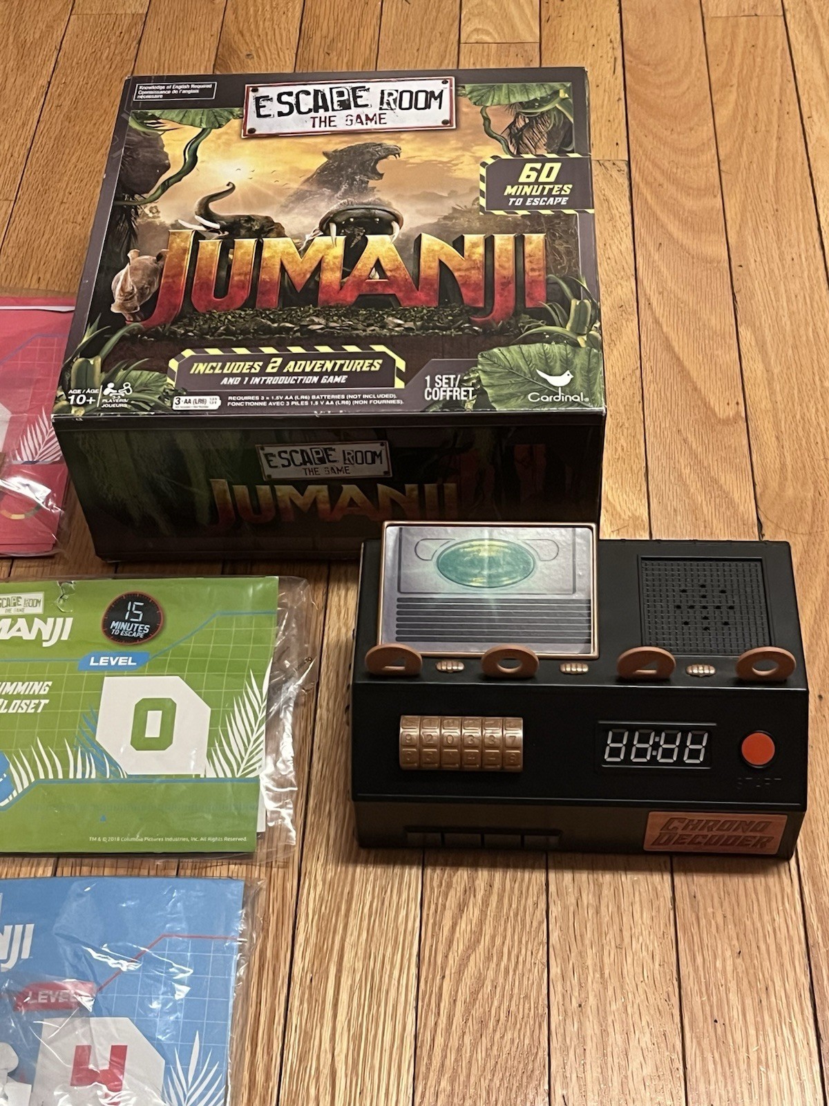 2018 Jumanji, Escape Room The Game, 60 Minutes to Escape Cardinal Games COMPLETE