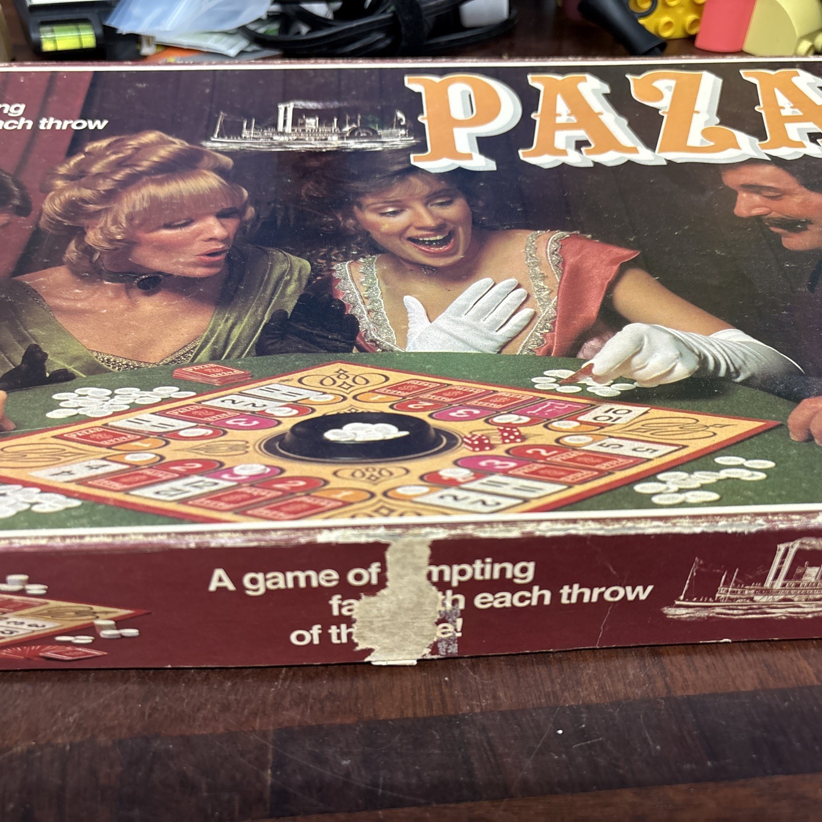 Vintage 1978 PAZAZ Board Game By MB & ES Lowe Card Chips and Dice Family Game