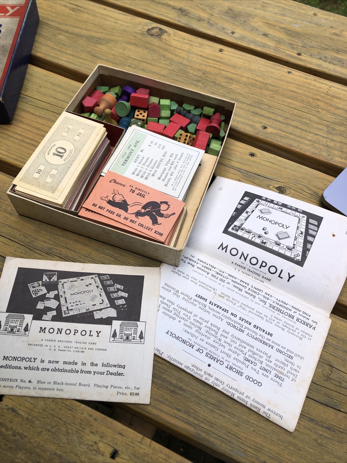 Early MONOPOLY Game-Parker Brothers-“Trade Mark” Black Box-Old Style $-No Board