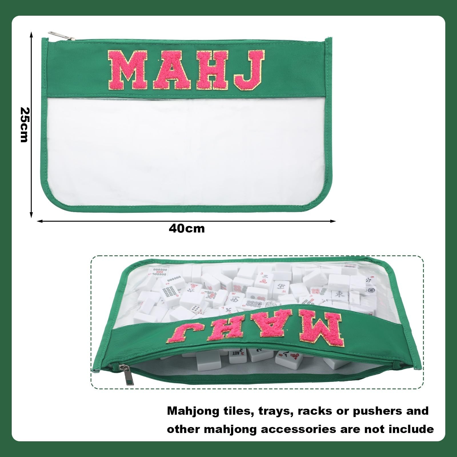 3 Pcs Empty Mahjong Canvas Bag Gift Embroidered American Mahjong Set Incl Til…
