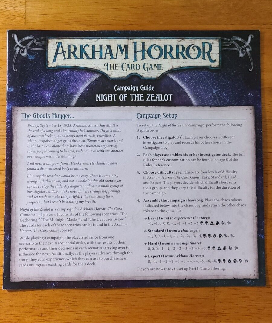 Arkham Horror: The Card Game – LCG – Core Set Replacement Rules Manuals Guide