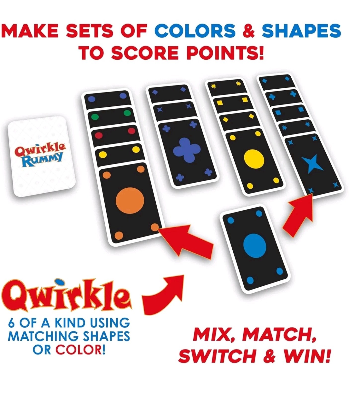 Qwirkle Rummy [Board Game, 2-4 Players] NEW Family Card Game