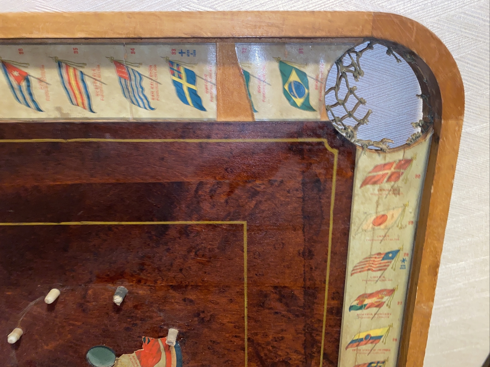 Antique 1913 Archarena Wood Game Board With game Pieces Great Wall Decor