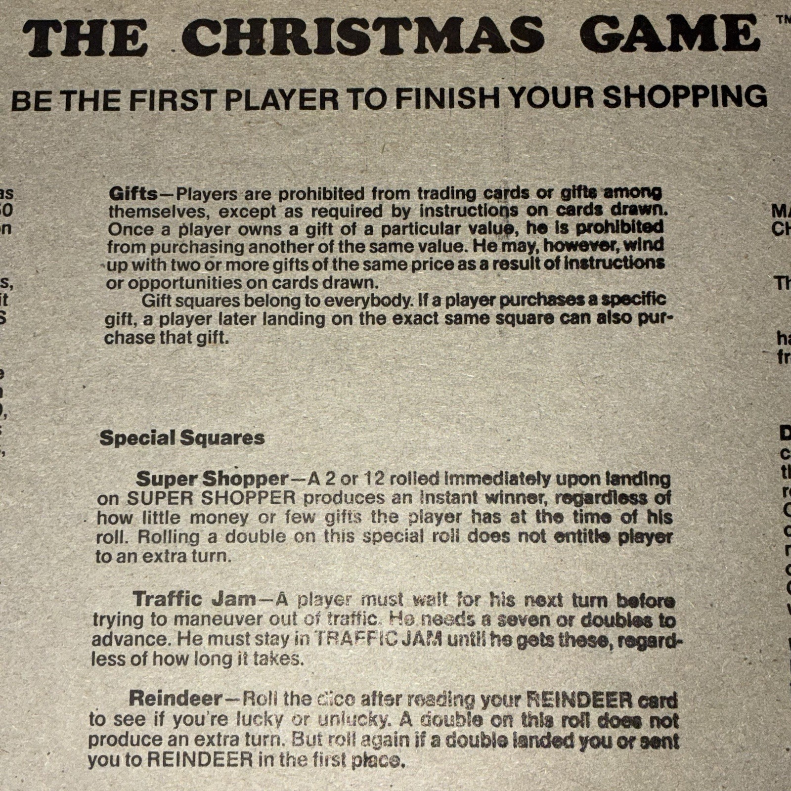 The Christmas Game Vintage Board Game Holiday Games 1980 Rare Good Condition