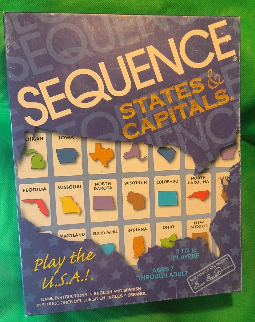 Sequence: States And Capitals Board Game COMPLETE Geography FREE SHIP Educate