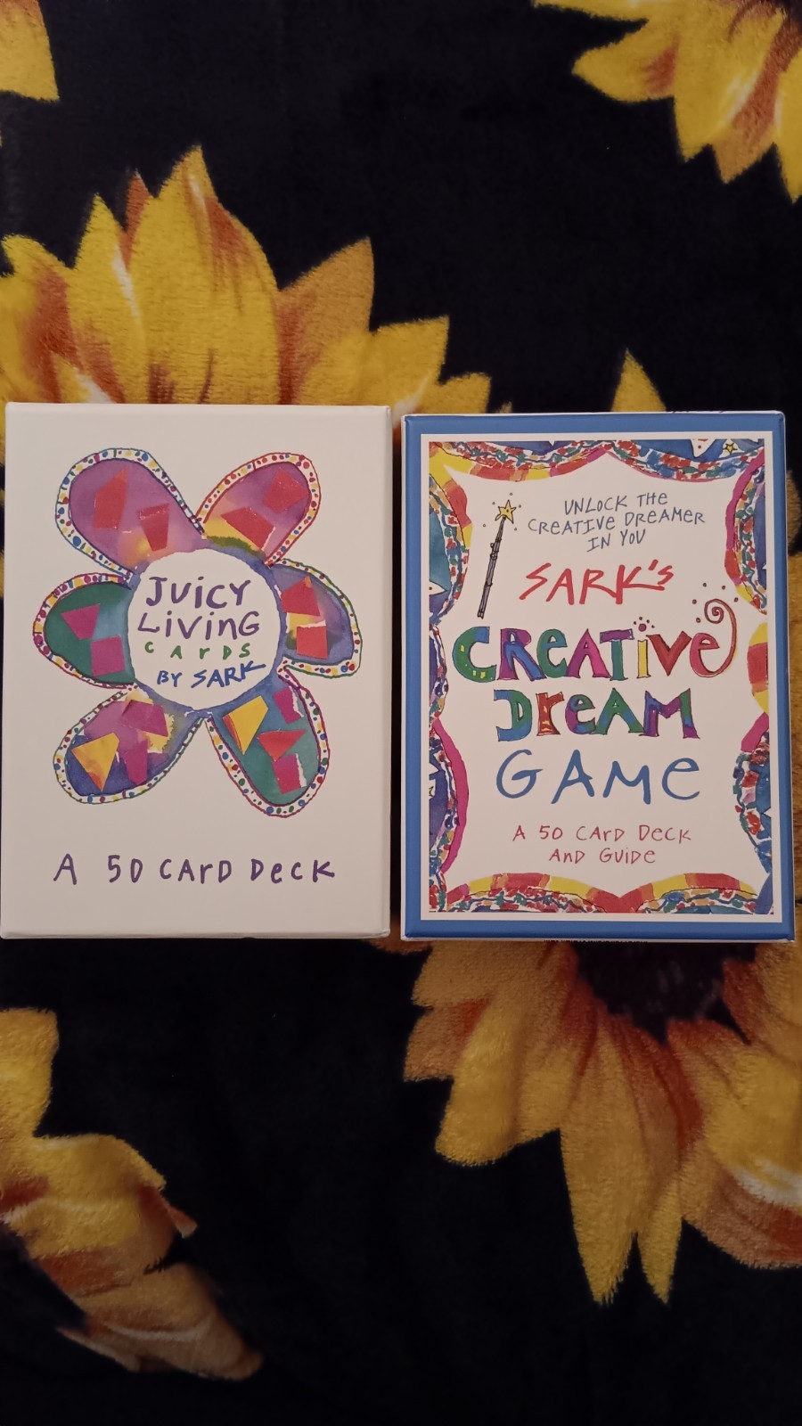 Lot of 2 SARK Card Decks – Juicy Living & Creative Dream Game 50 Cards Each