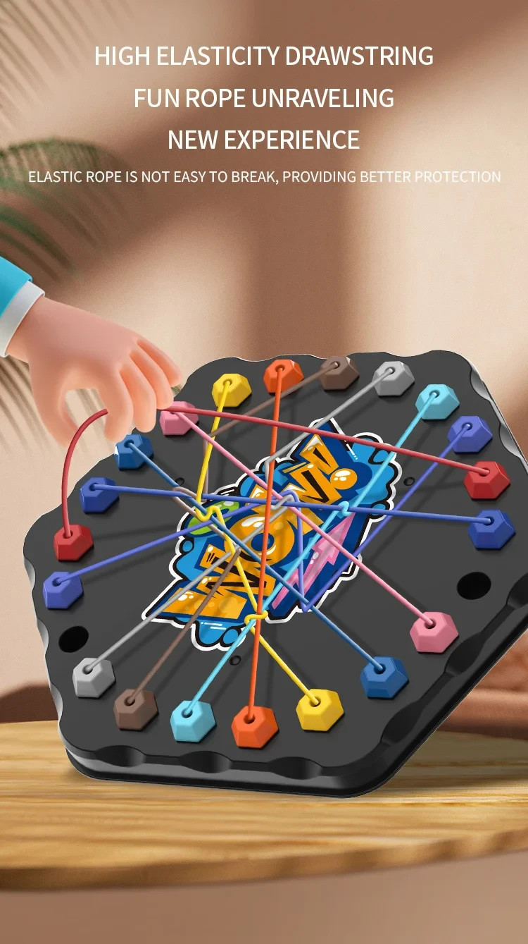 Children Puzzle Board Game Untangle Rope Knots Challenge Social Party Parent-Chi