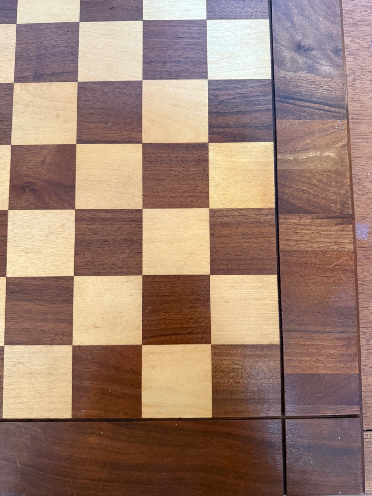 Drueke Chessboard, Walnut & Birch, Double Sided, 2″ Squares, 20×20