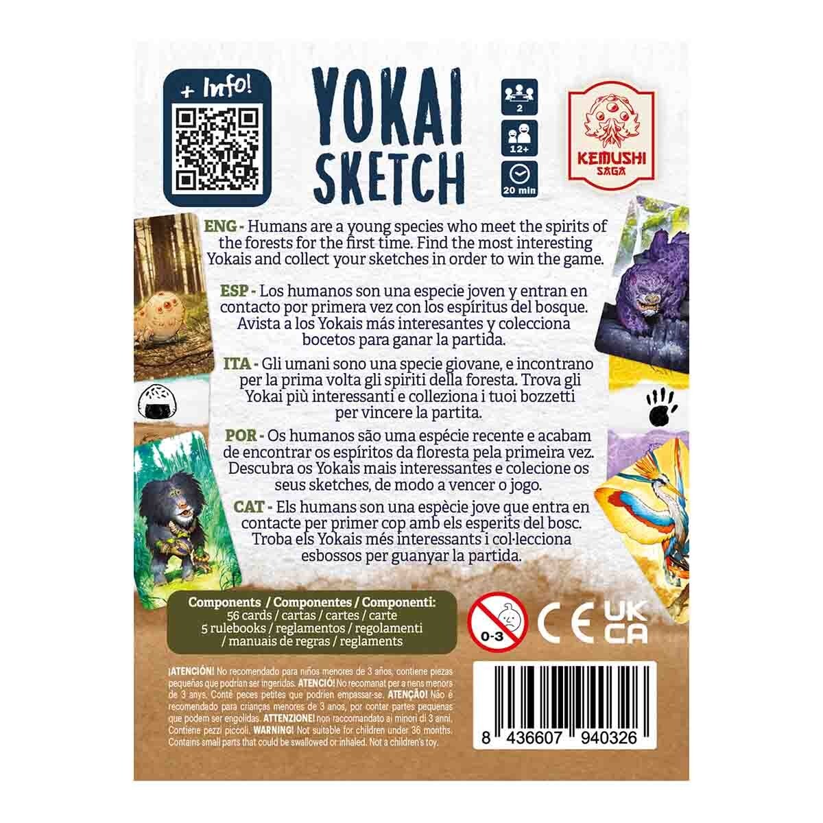Yokai Sketch Card Game 2 Player Set Collection Devir DEVYOKAI Animal