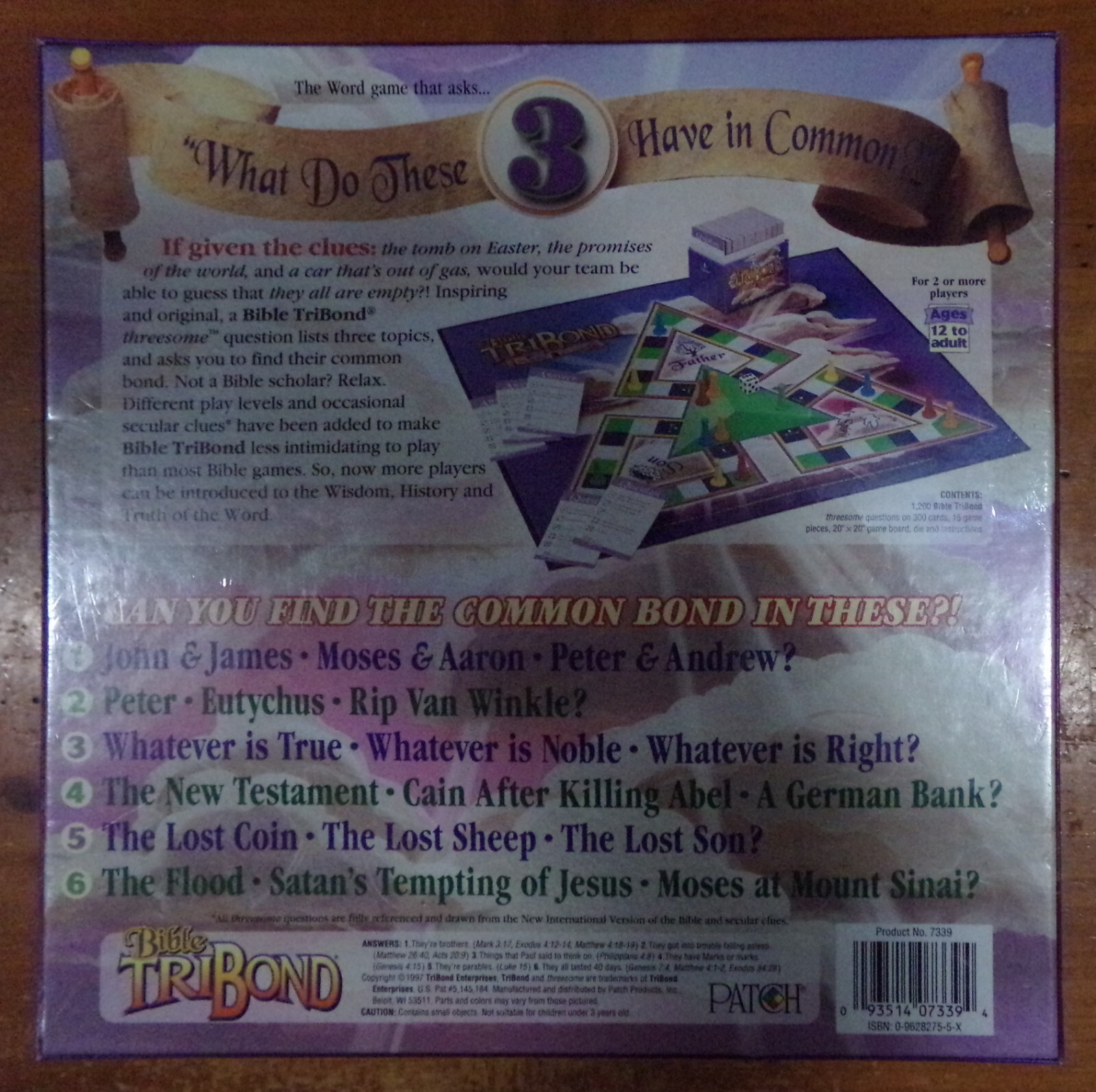 BIBLE TRIBOND GAME PATCH PRODUCTS 7339 NEW SEALED BOX