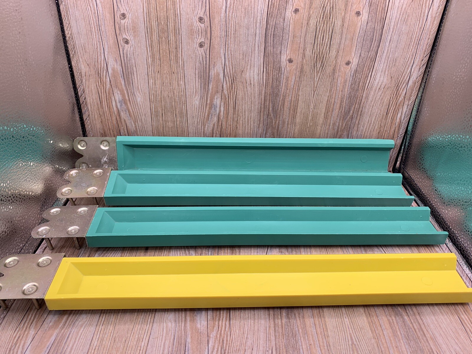 VINTAGE MAH JONG TRAYS – SET OF 4 Green Yellow 16”