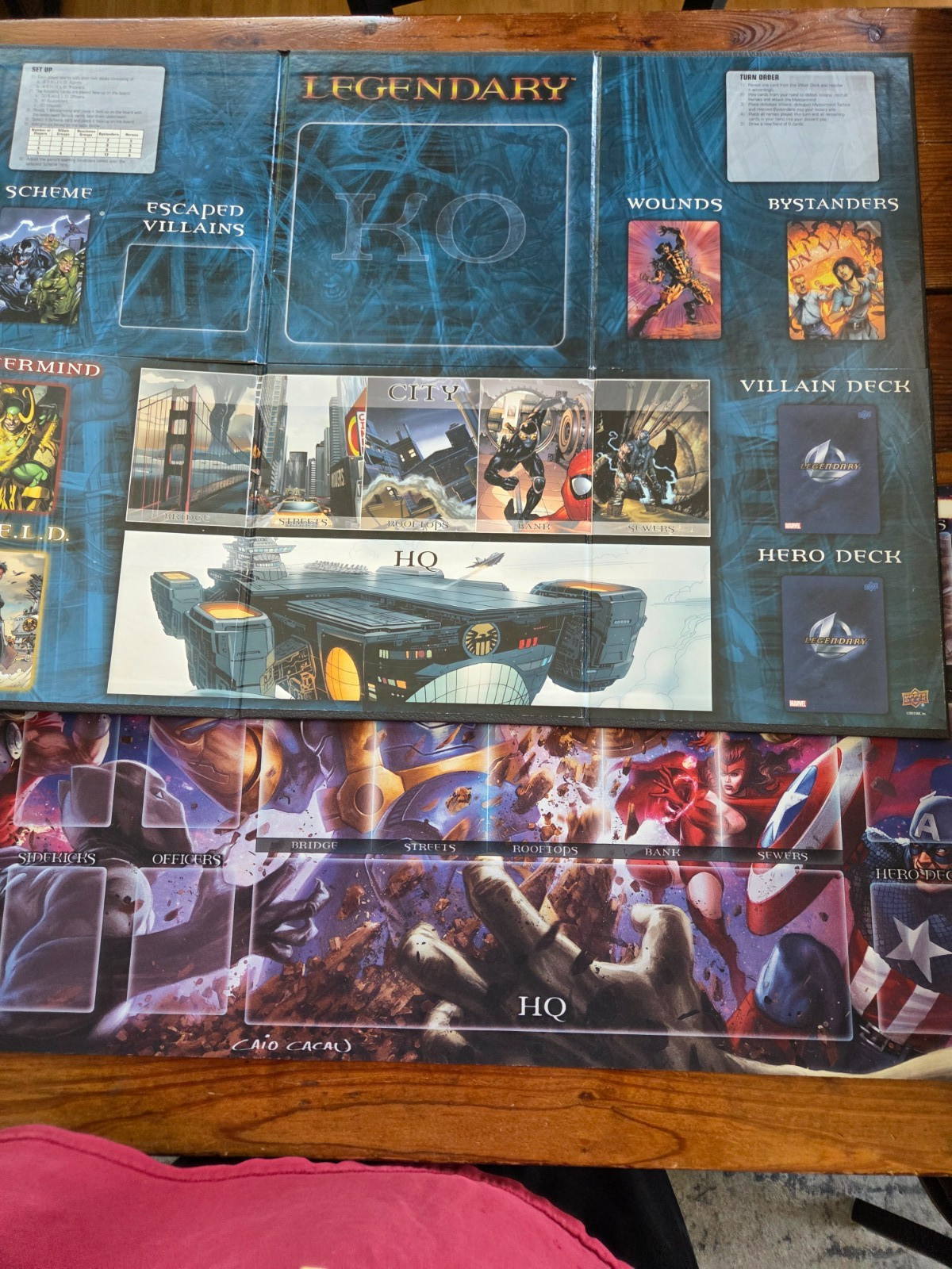 Marvel Legendary Base W/ 12 Expansions, Handmade Box, 2 Gameboards