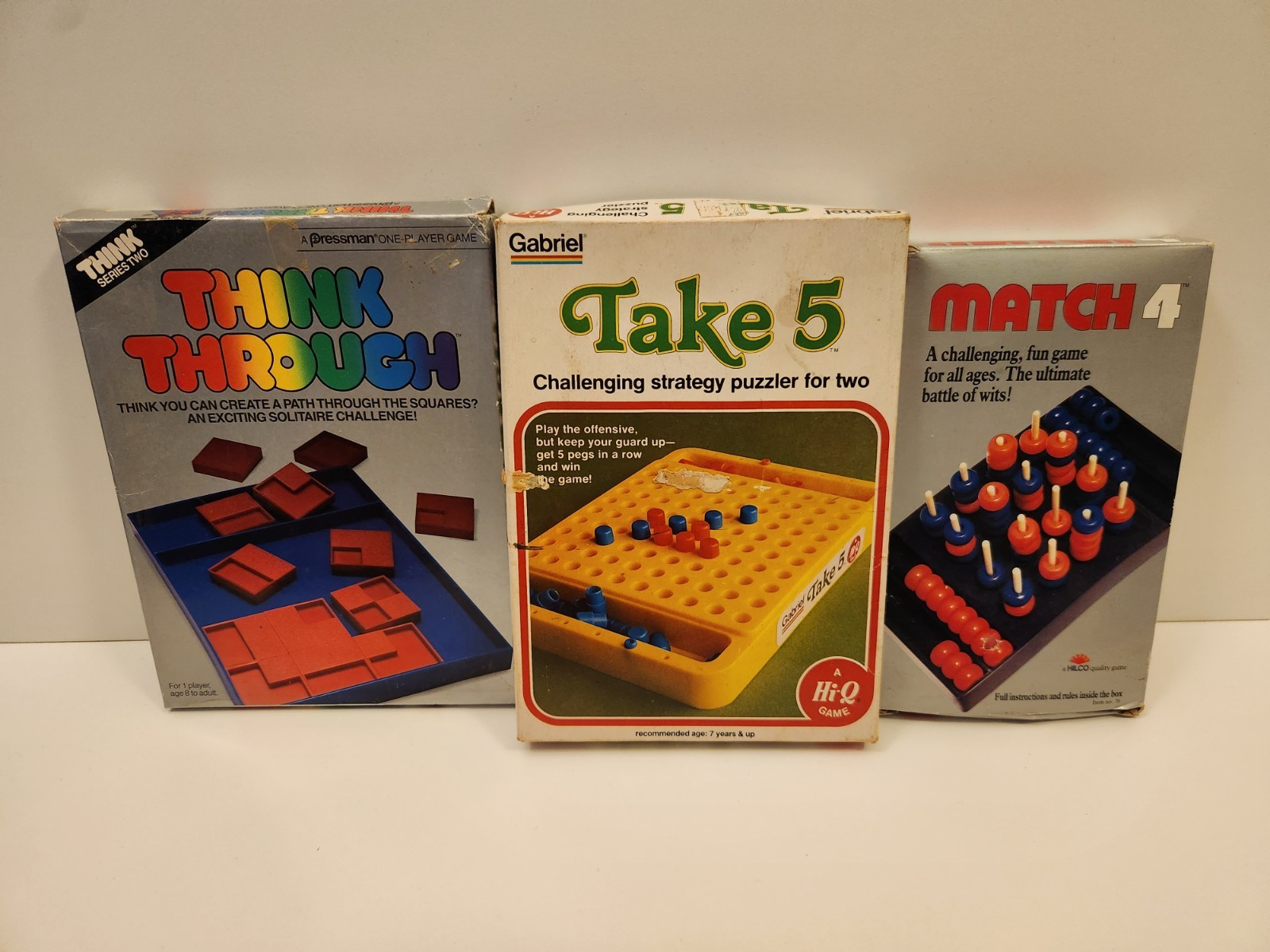 Vintage 1988 Pressman Think Through Game 100% Complete Match 4 Take 5