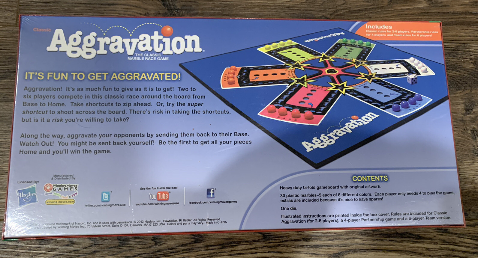 New Original Aggravation Marble Race Board Game Artwork Sealed