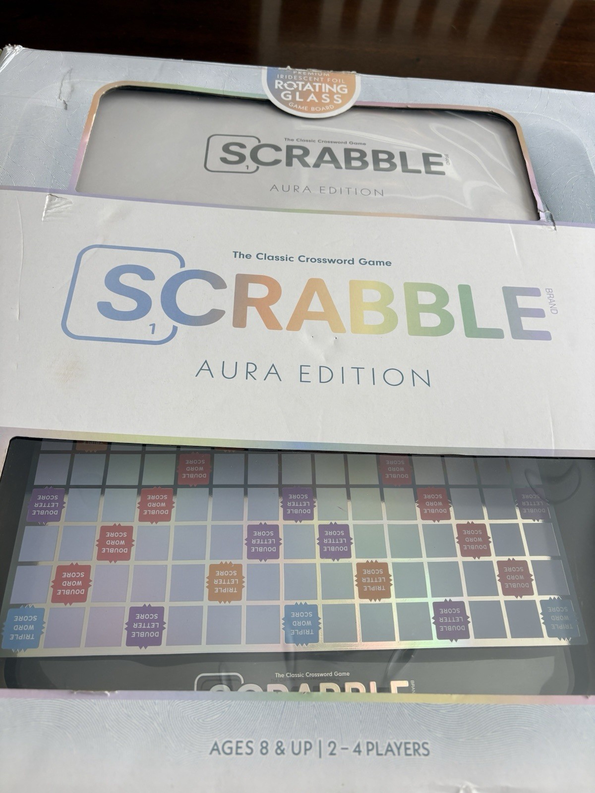 Scrabble AURA Edition Glass Turntable W.S. Game Company Boardgame Box Complete