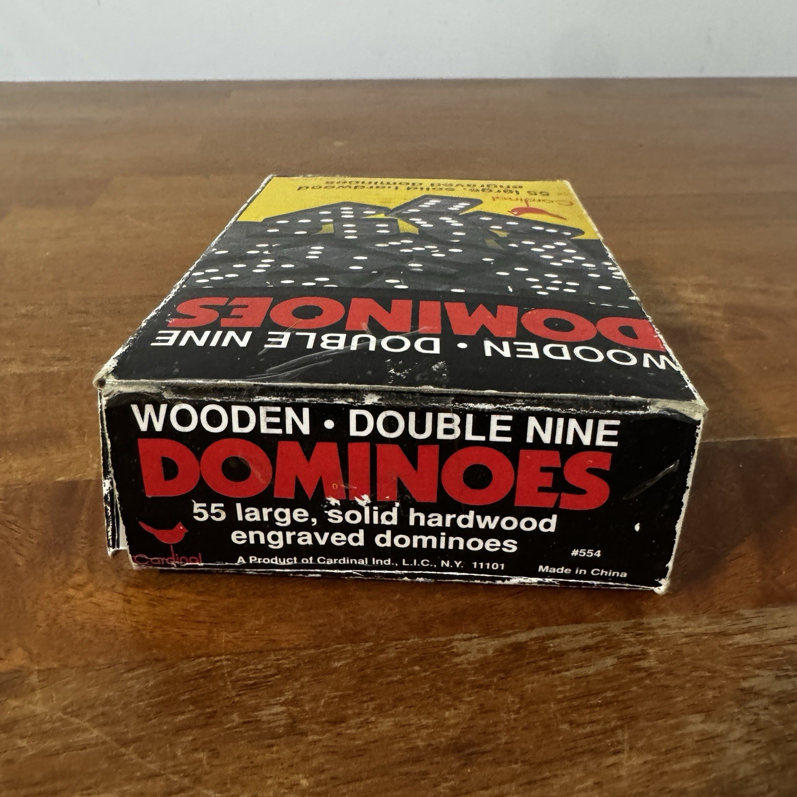 vintage wooden double line dominoes cardinal 554 Complete 55 Large Engraved