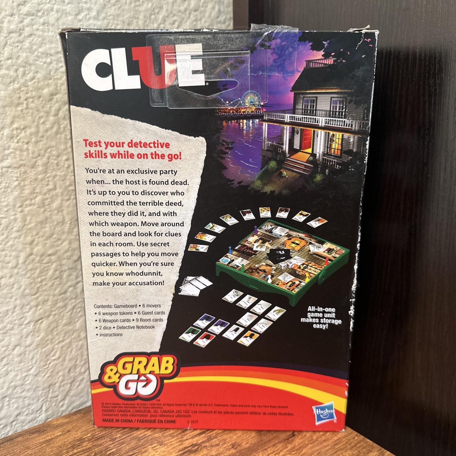 NIB Hasbro Gaming Clue Grab & Go Family Ages 8+ 3-6 Players
