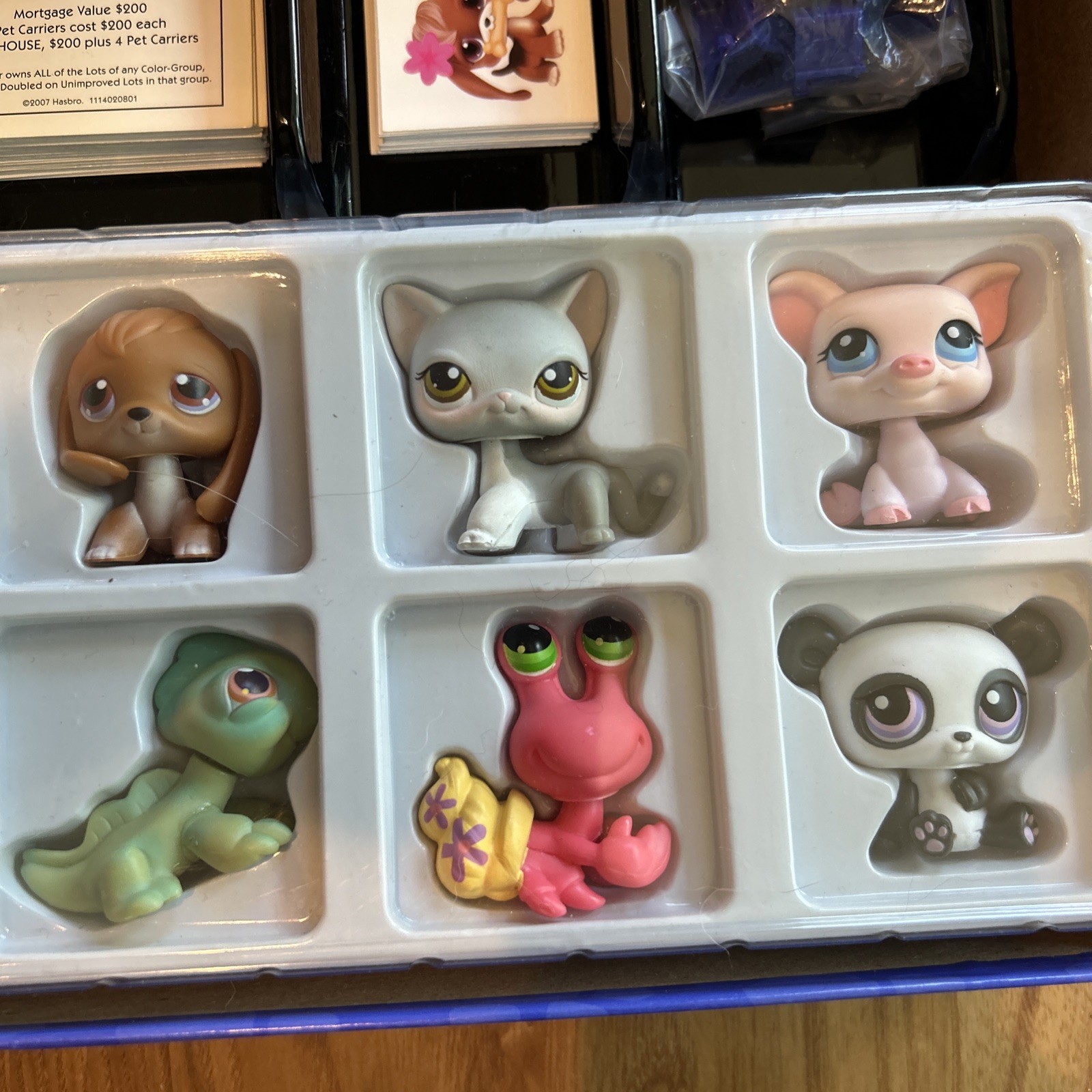 2007 Hasbro Littlest Pet Shop Edition Monopoly Board Game 6 Pets COMPLETE Nice!