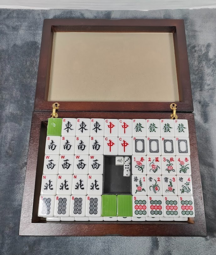 Authentic Chinese Mahjong Game Set 144 Tiles, Tiles New Sealed W/ Case