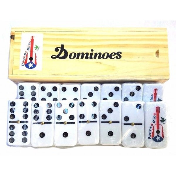 Puerto Rico Flag & Cuatro Double Six Domino Regular Size * Free Ship Boricua