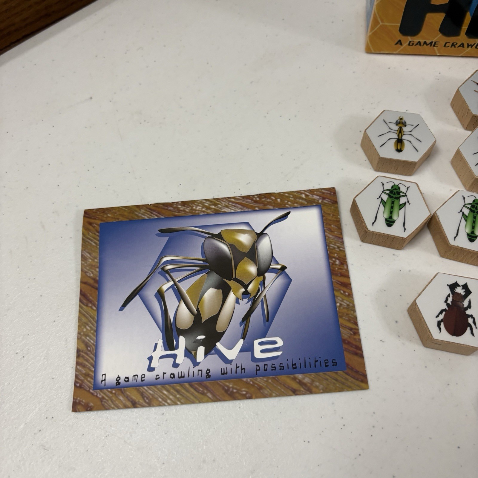 Hive Board Game John Yianni Insect Wooden Tiles 2005 Yellow Box