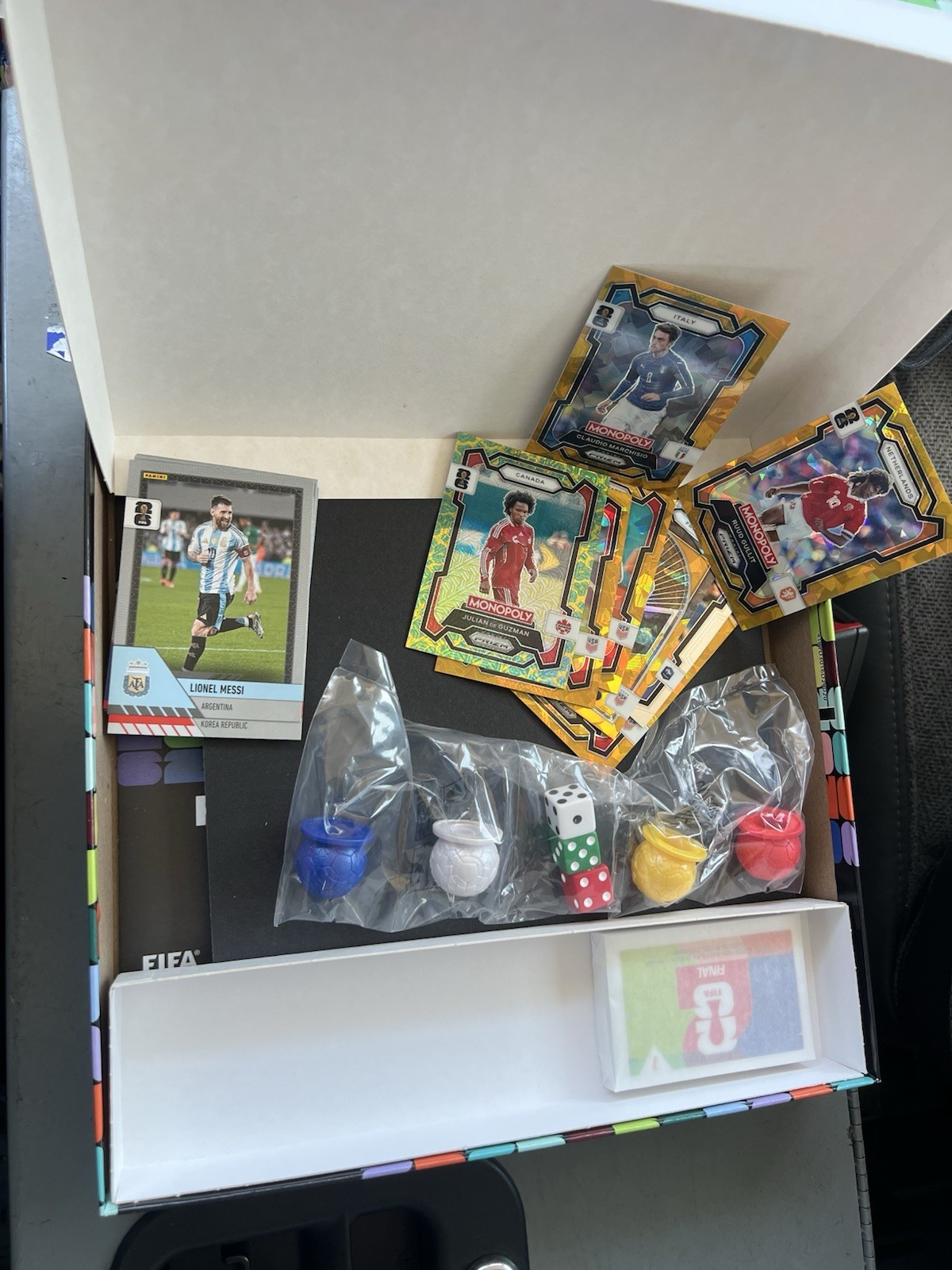 2026 Panini Prizm Monopoly FIFA Board Game + Complete 100 Card Base Set & Parall
