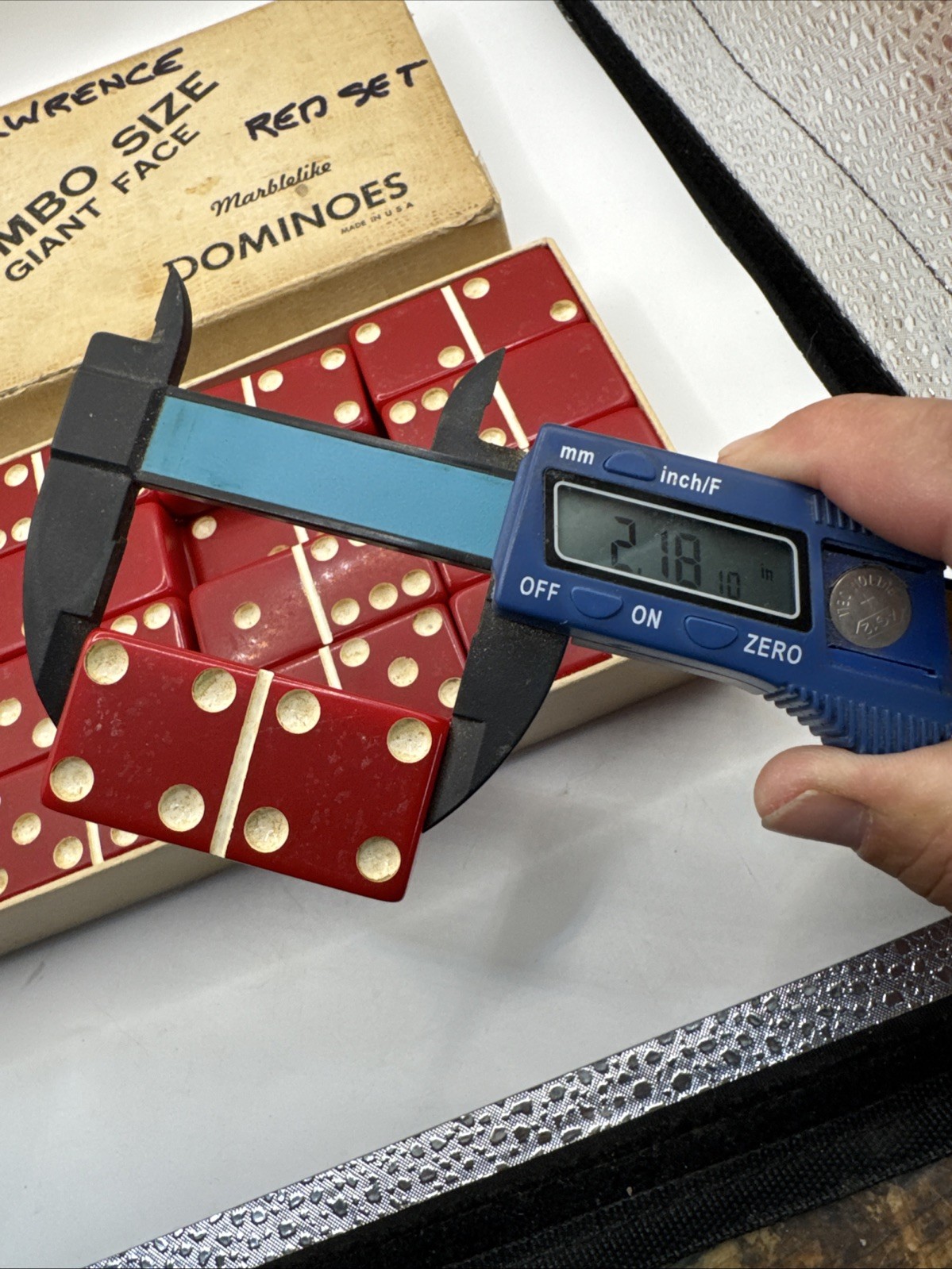 Super Thick Jumbo Size Giant Face Marblelike Dominoes (Red) By Puremco No.1632