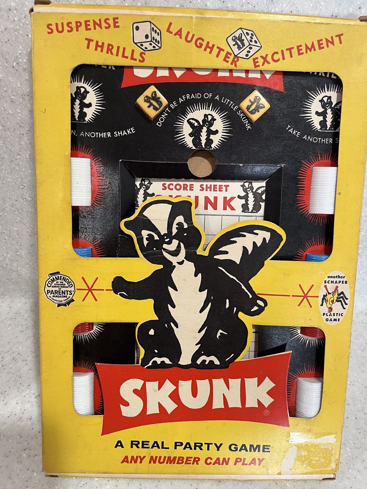 Vtg SKUNK Party Game 1953 #500 Schaper Looks To Be Complete MCM 50s Party *READ*