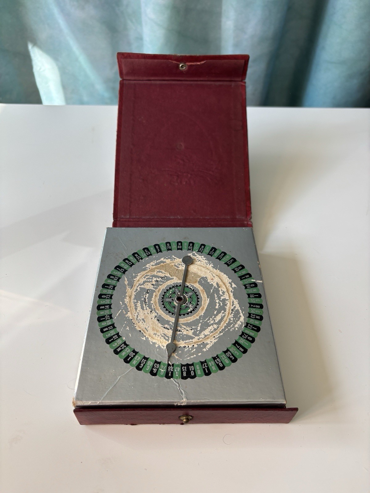 Antique Metro Pocket Size Bingo Game Set w/ Spinner, Cards & Markers