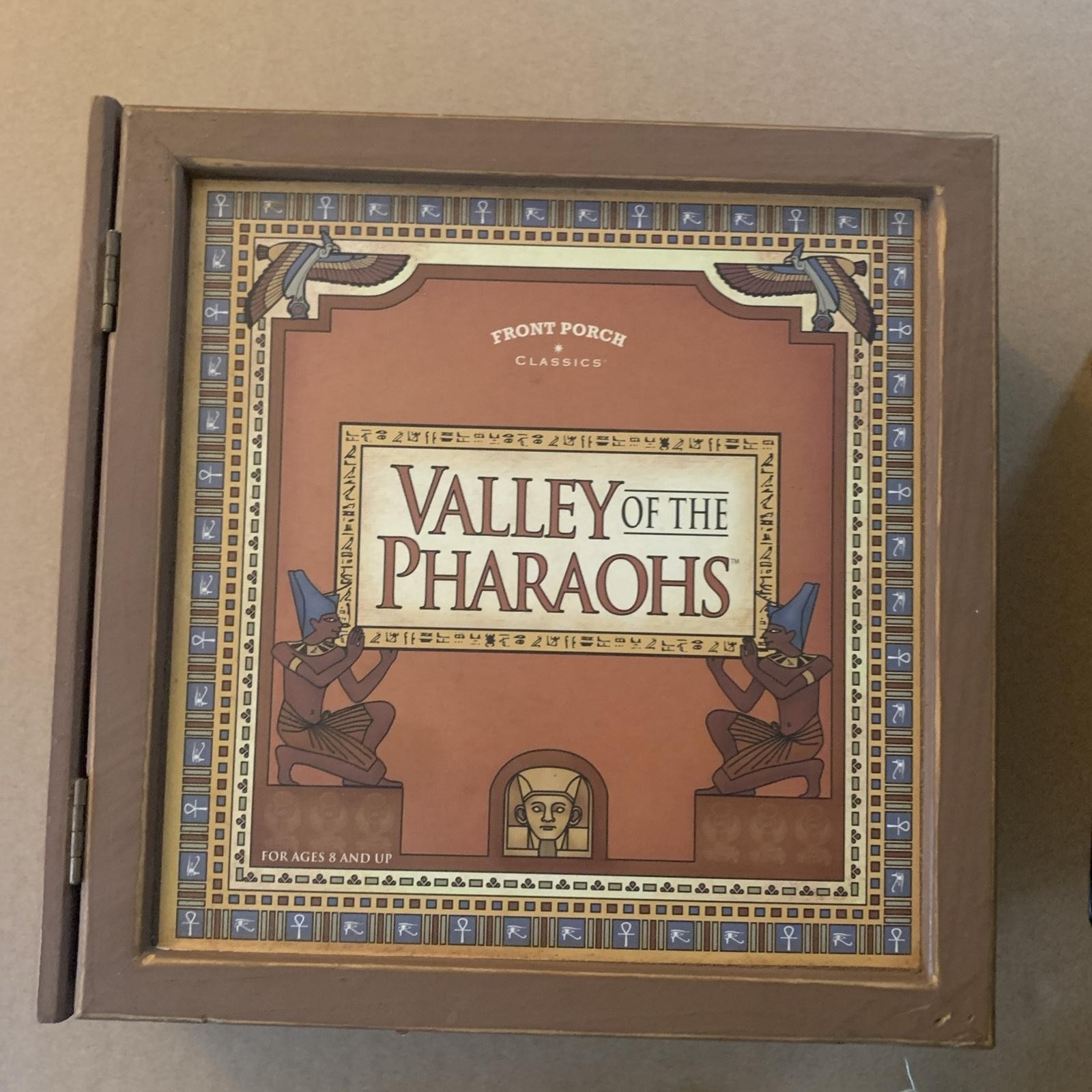 Front Porch Classics Valley of the Pharaohs Board Game Map Rulebook Dice Cards