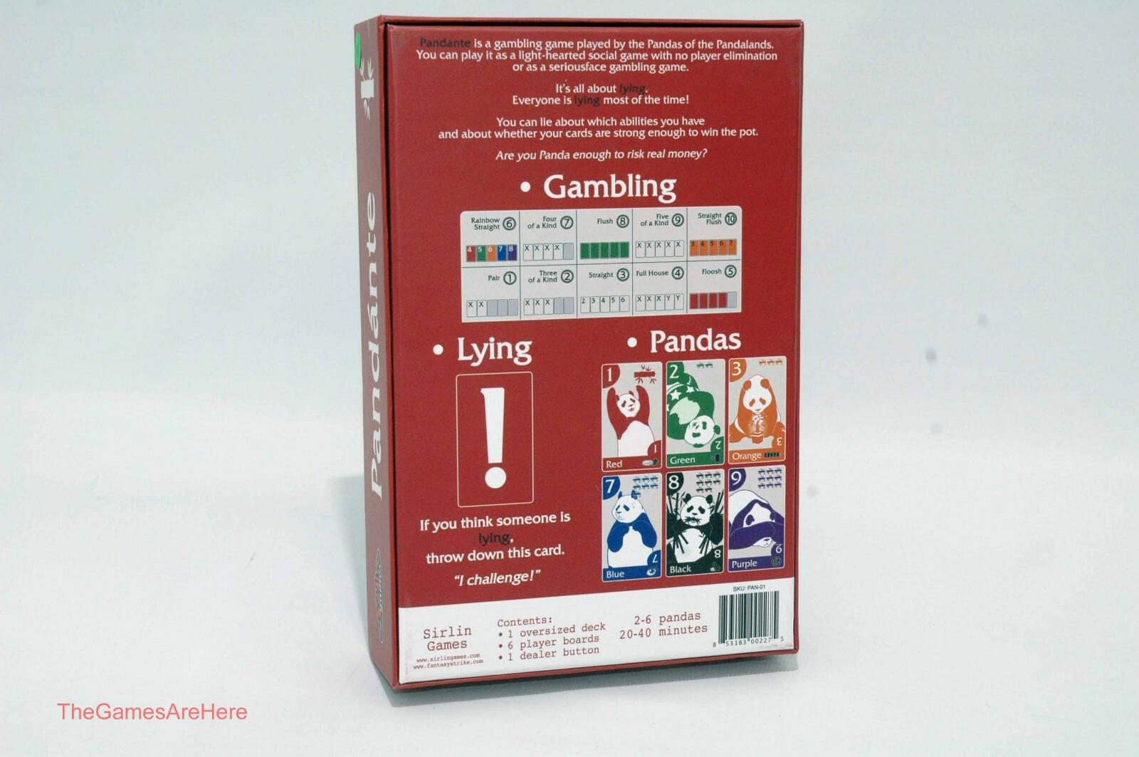 Pandante Game – Sirlin Games 2013 COMPLETE w Some New Parts