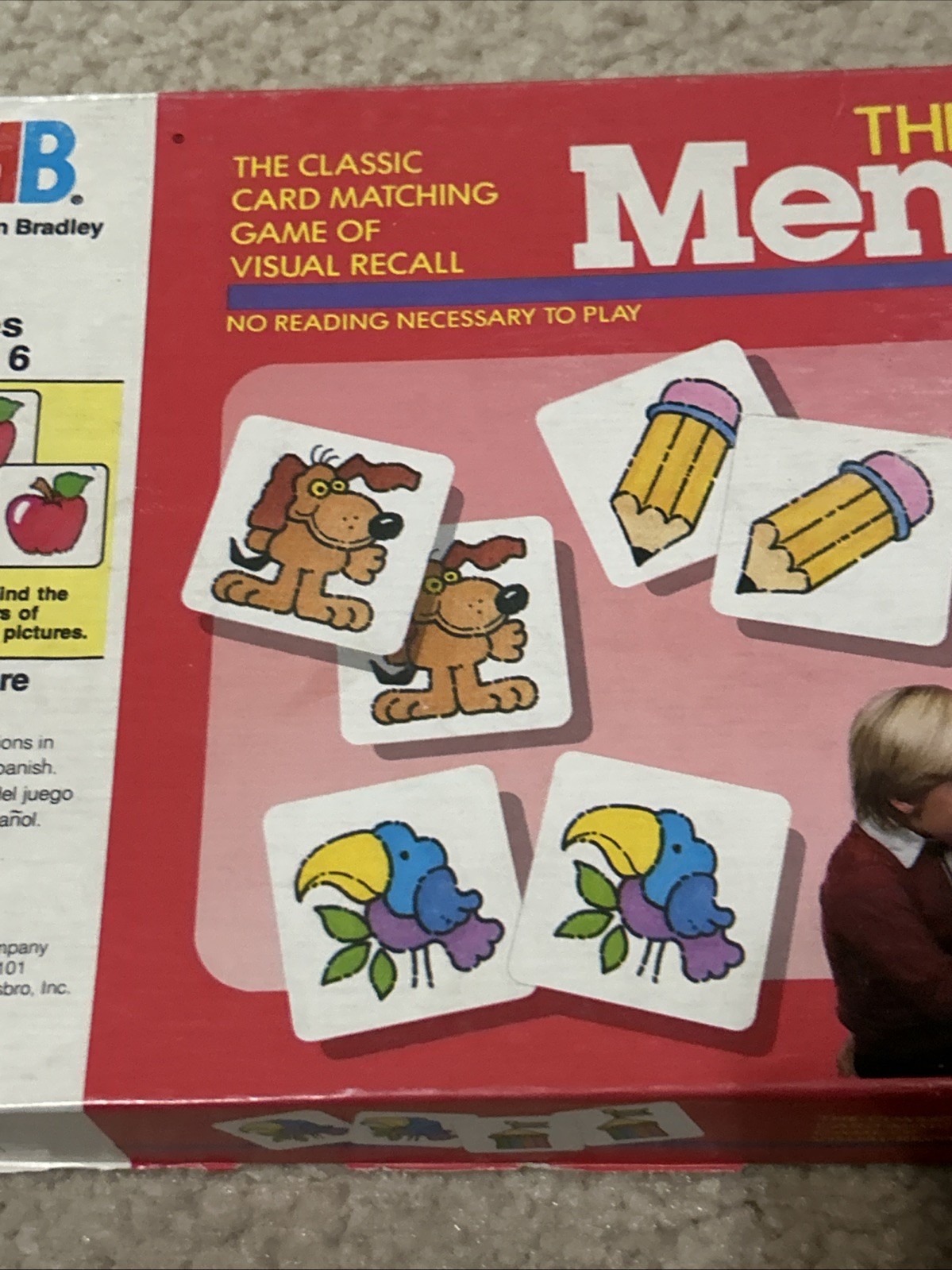 Vintage Milton Bradley 1989 Kids The Original Memory Matching Card Game