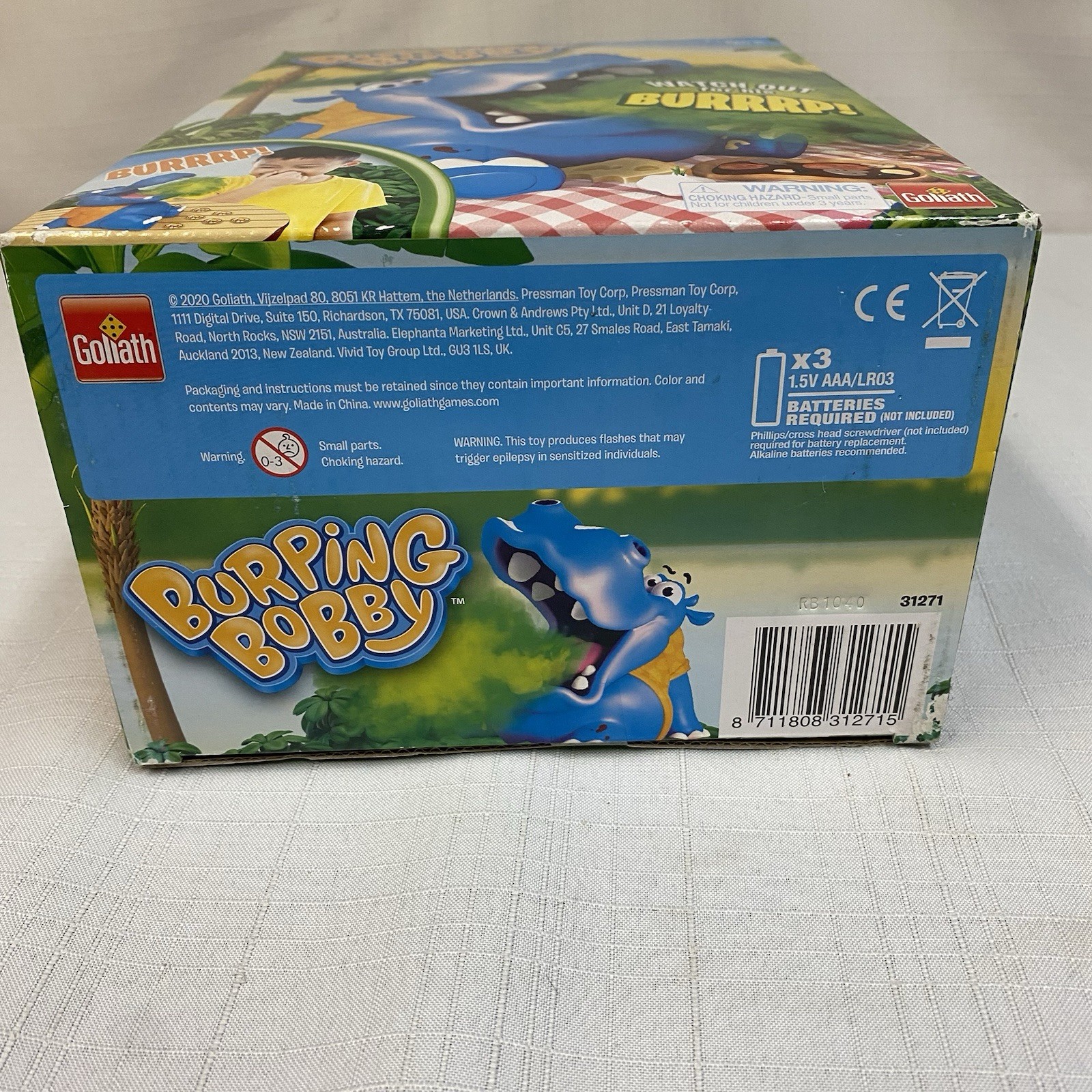Burping Bobby Hippo Game by Goliath 2-4 Players, Ages 4+ New Batteries READ