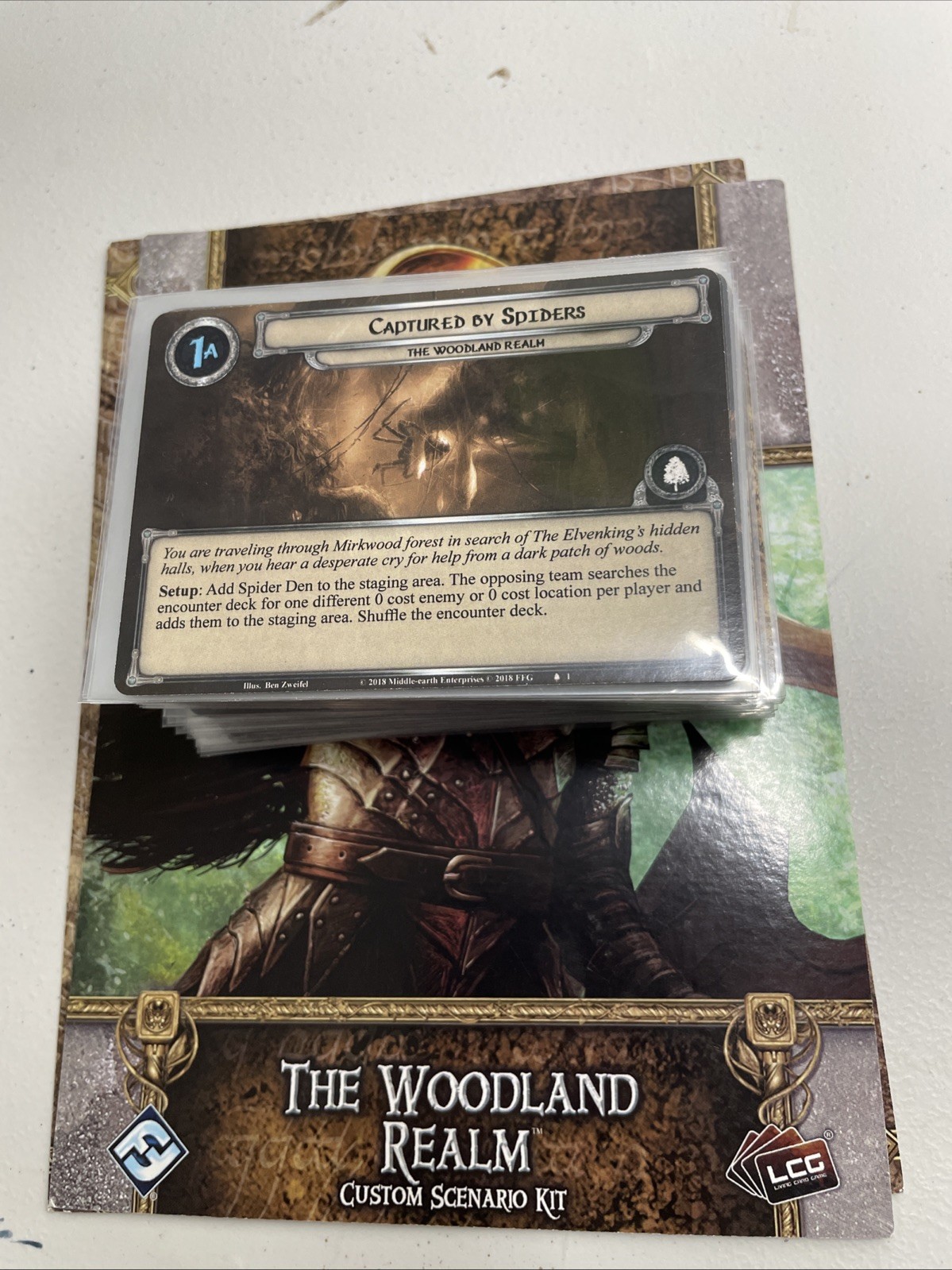 LORD OF THE RINGS LCG Card Game THE WOODLAND REALM Scenario Pack Used